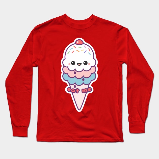 Eat Me Ice Cream Cone Long Sleeve T-Shirt by sugarhai